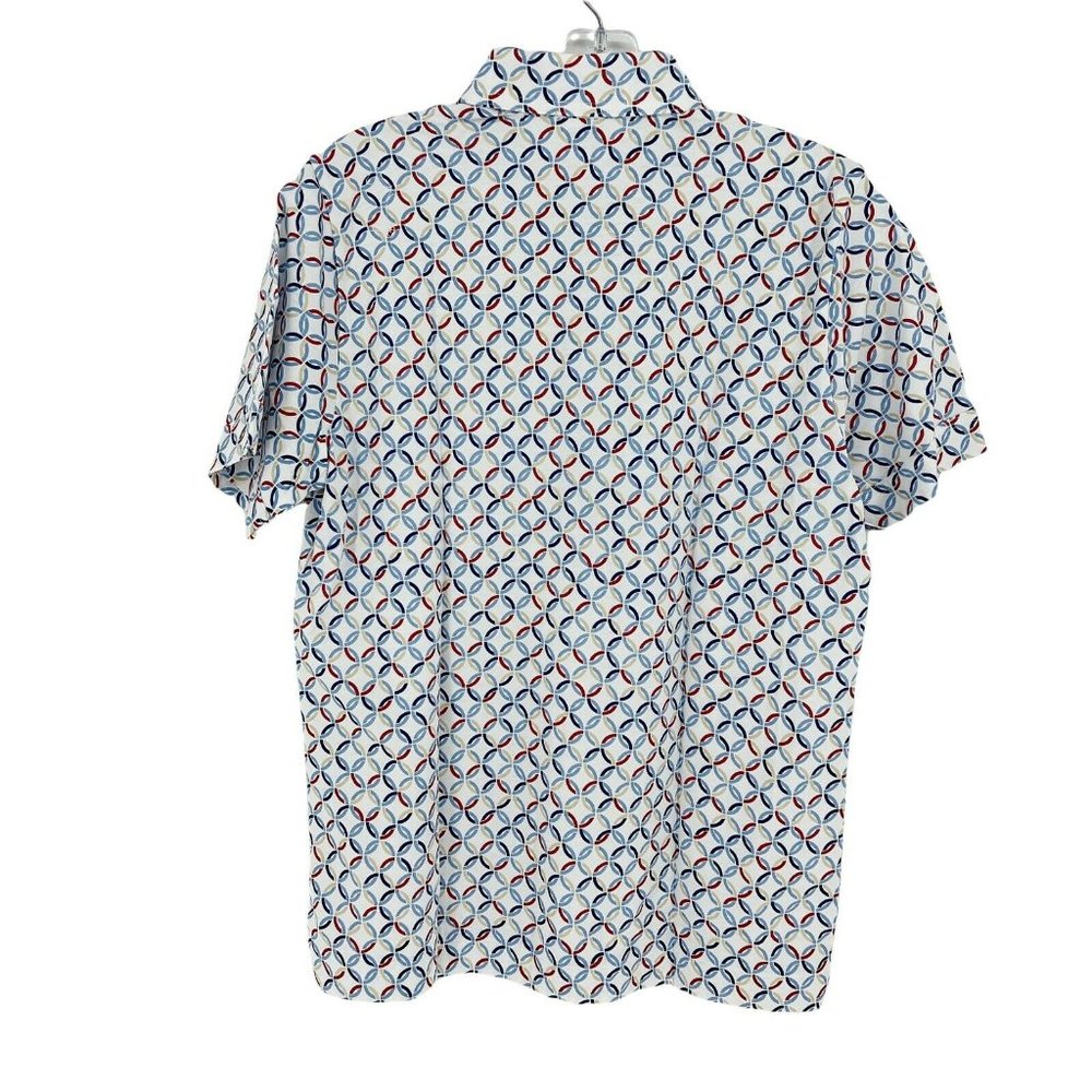 New Leon Levine Polo Shirt Women's Small Short Sleeve Blouse Circles Rin… - Picture 2 of 8